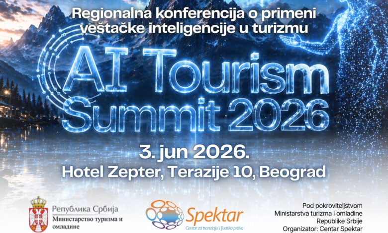 AI Tourism Summit 2026, regionalna konferencija, Ministarstvo turizma i omladine, veštačka inteligencija